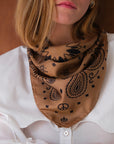 Bandana Soie 70 - P&L - Malt Black