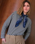 Bandana Soie 70 - P&L - Navy White