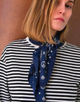 Bandana Soie 70 - P&L - Navy White