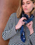 Bandana Soie 70 - P&L - Navy White