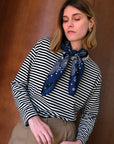 Bandana Soie 70 - P&L - Navy White