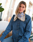 Bandana Soie 70 - P&L - White Blue