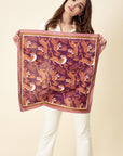 Cotton Bandana 70 - Tigers - Burgundy