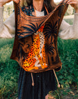 Carré Soie 70 - Cheetah & Palms - Brown