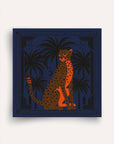 Carré Soie 70 - Cheetah & Palms - Blue
