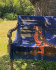 Carré Laine 100 - Cheetah & Palms - Blue