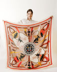 Carré Laine 140 - The Compass - Pink