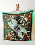 Carré Laine 140 - The Compass - Green