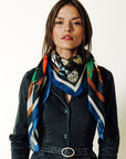 Wool Square 100 - The Compass - Navy