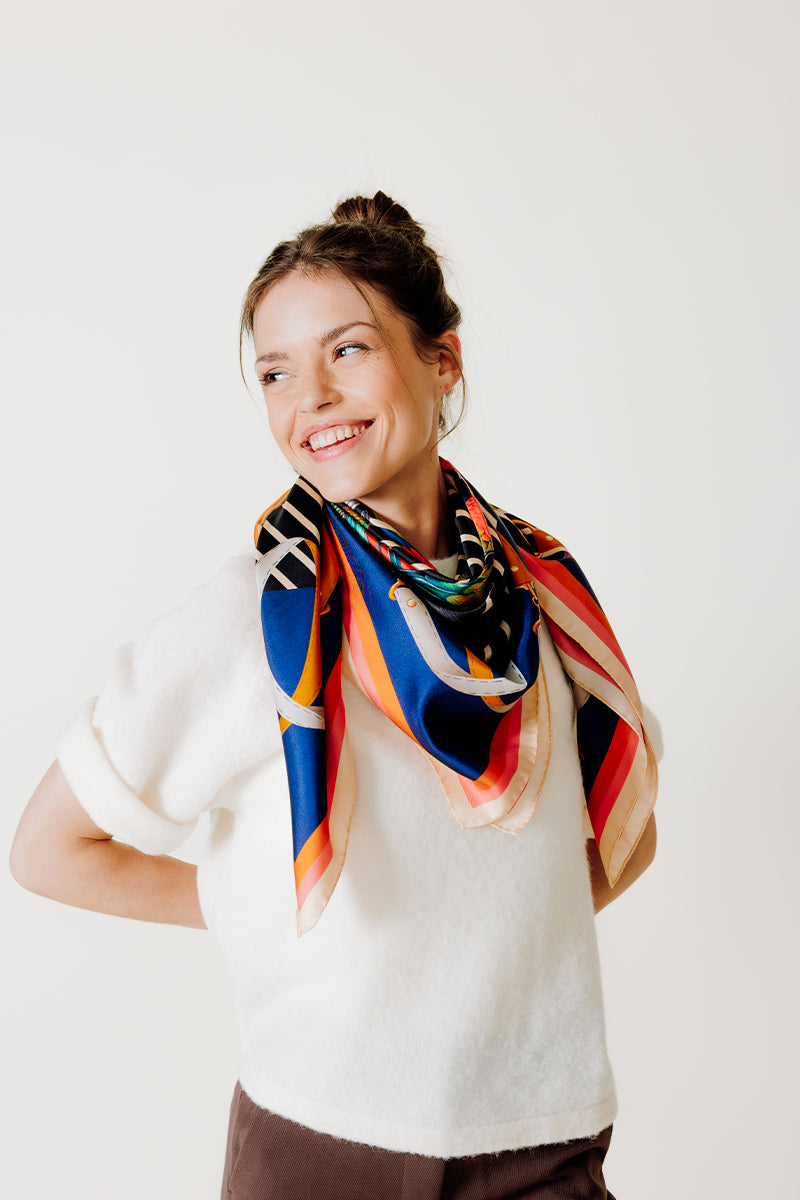 Silk Square 100 - The Airscape - Navy