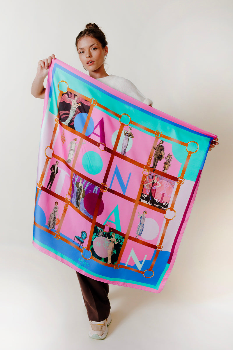Silk Square 100 - Antan's Mansion - Pink