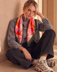 Foulard Laine Bouquet - Scarlet