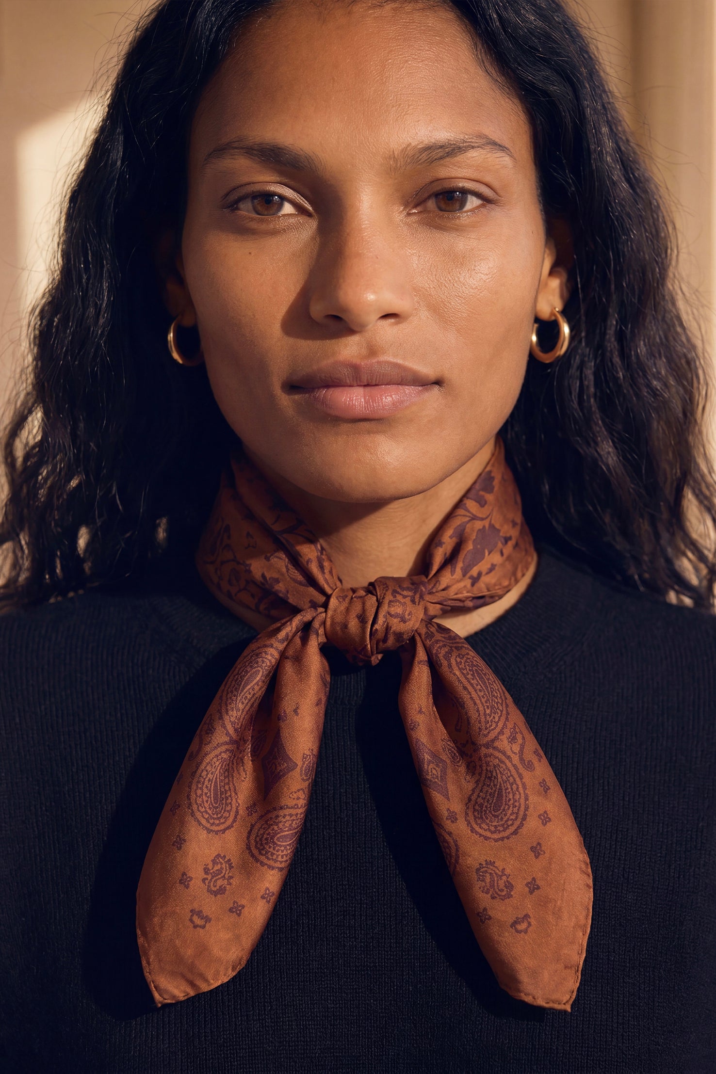 Bandana Soie 70 - Cuir