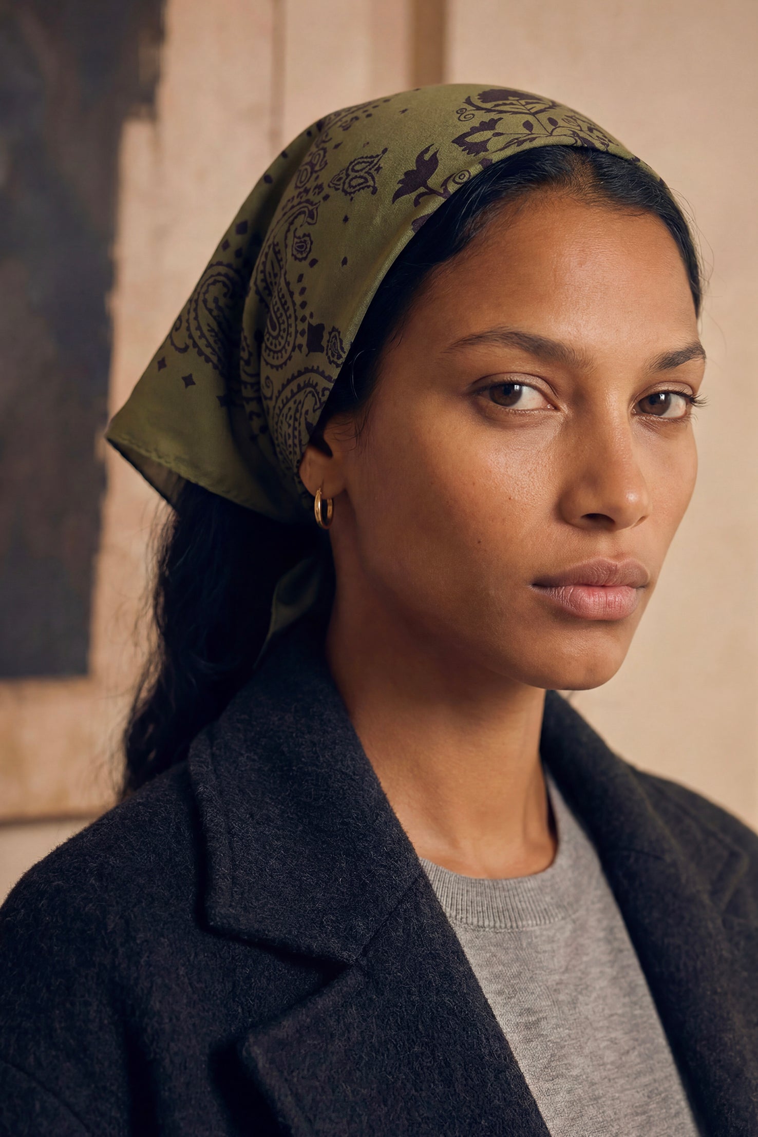 Bandana Soie 70 - Khaki