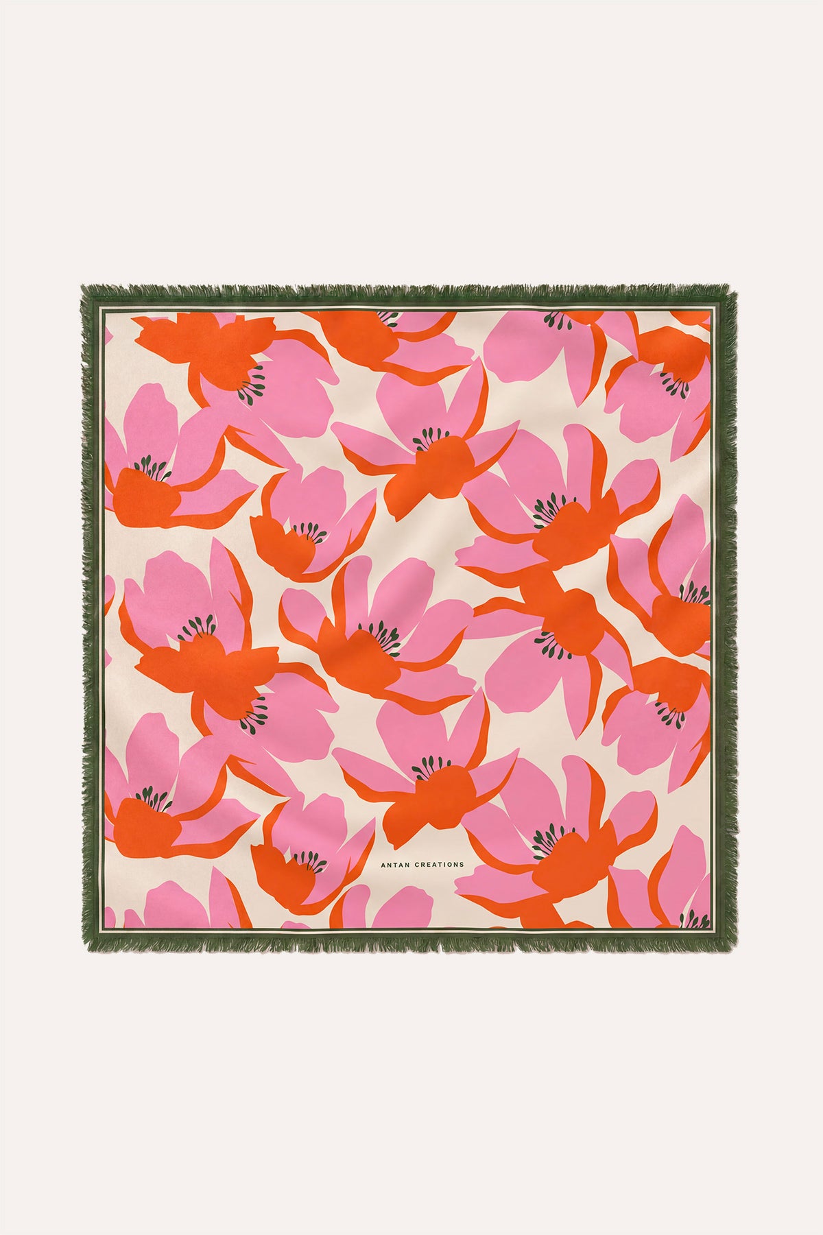 Foulard Laine Bouquet - Scarlet