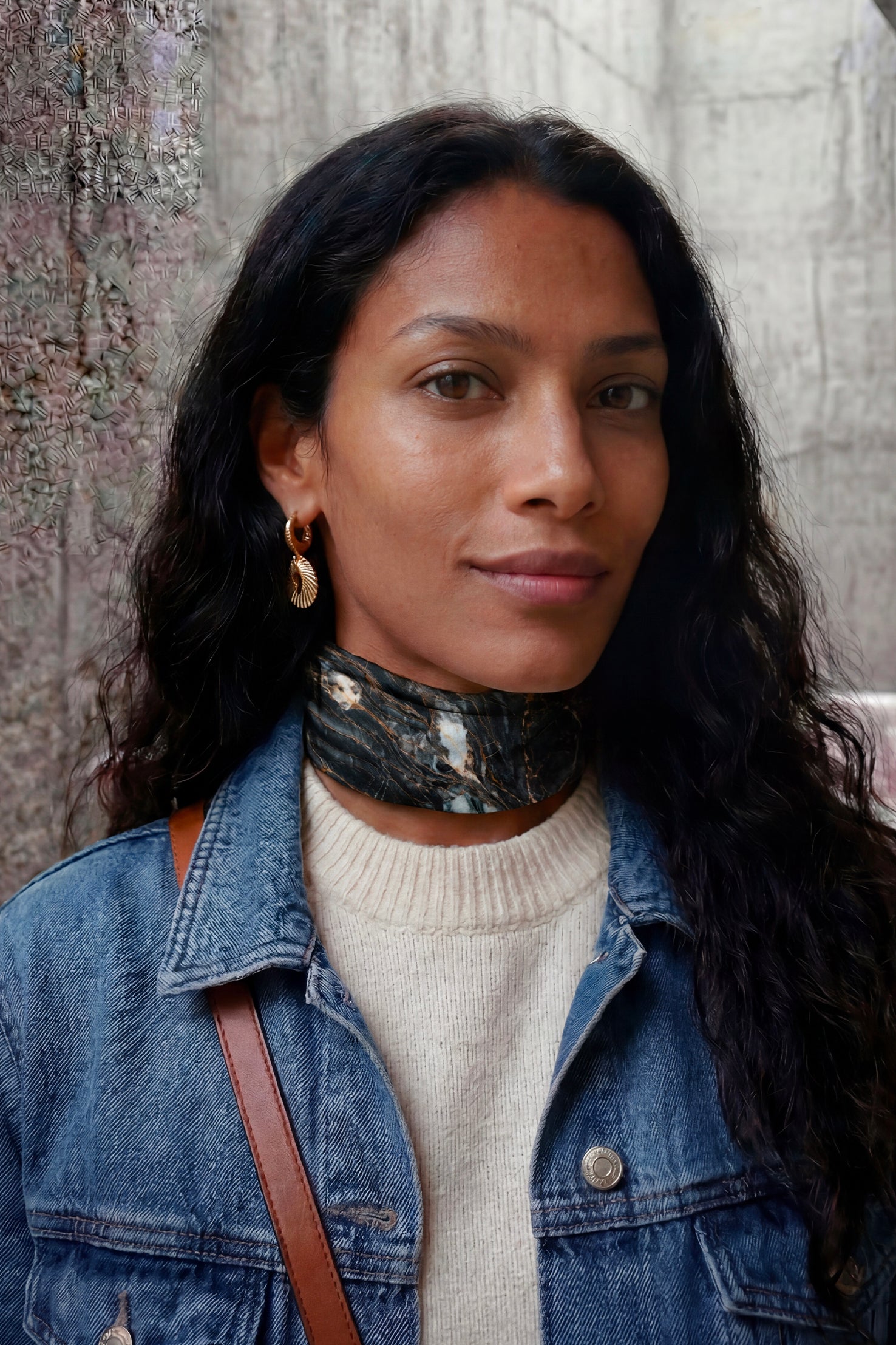 Foulard Soie 70 - Marbre Noir et Or