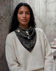 Foulard Soie 70 - Marbre Noir et Or