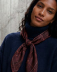 Foulard Soie 70 - Granit Bordeaux