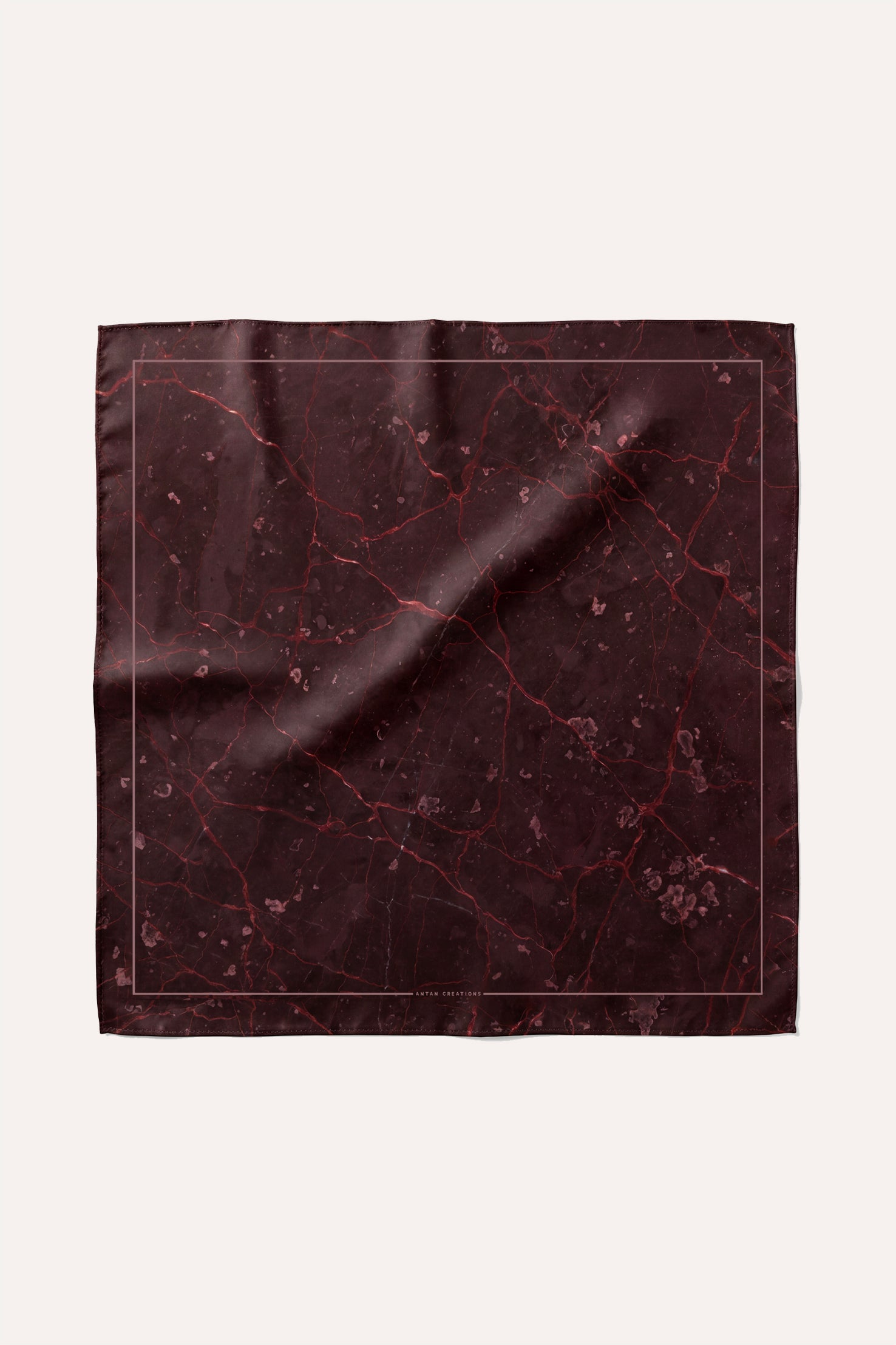 Foulard Soie 70 - Granit Bordeaux