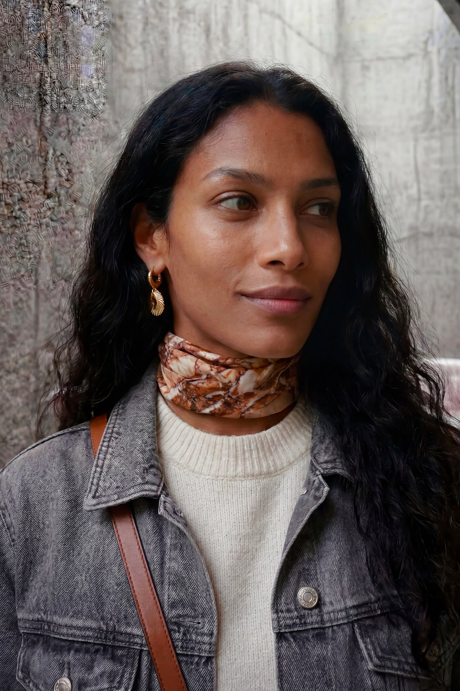 Foulard Soie 70 - Marbre Rose