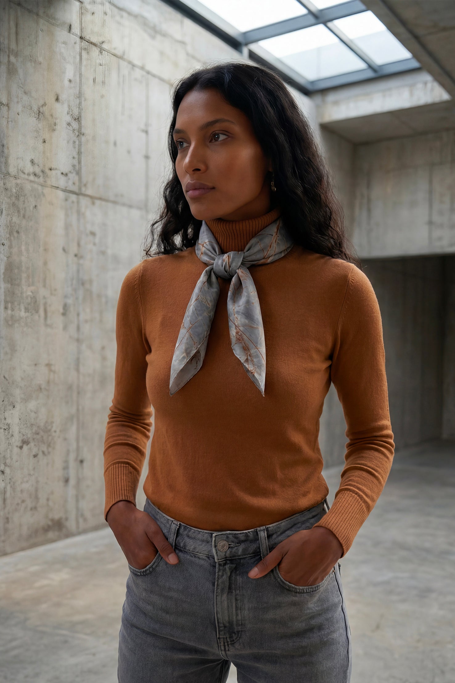 Foulard Soie 70 - Marbre Tempête
