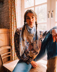 Bandana Laine 100 - Antique White Blue