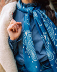 Bandana Laine 100 - Navy Antique White