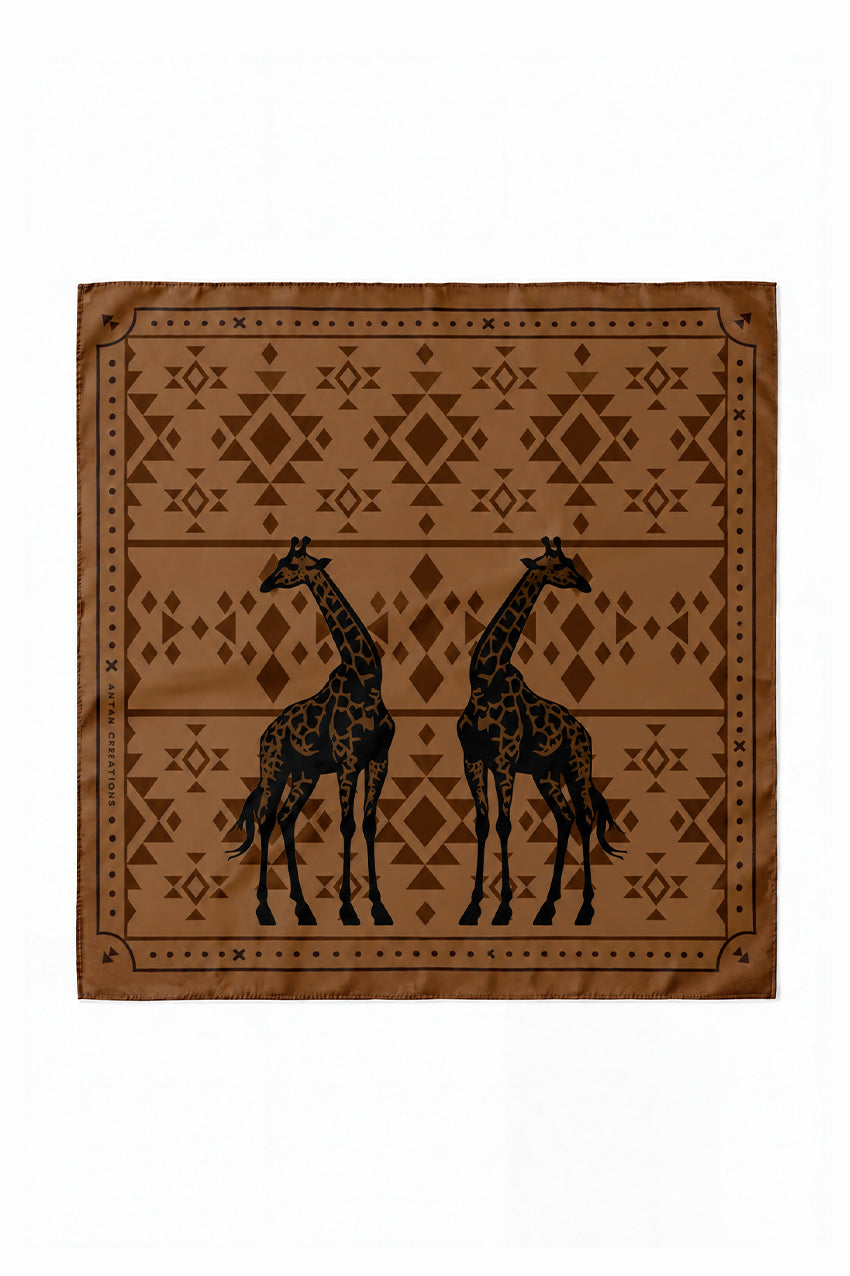 Carré Soie 70 - The Twin Giraffes
