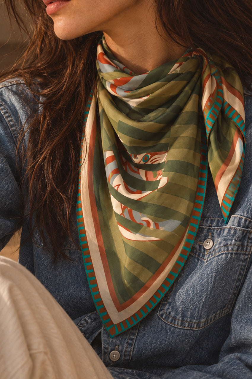 Foulard Laine LET ME OUT - Green