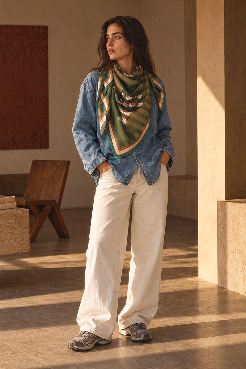 Foulard Laine LET ME OUT - Green