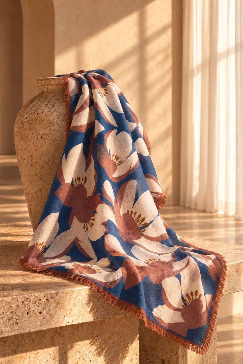 Foulard Laine Bouquet - Pearl