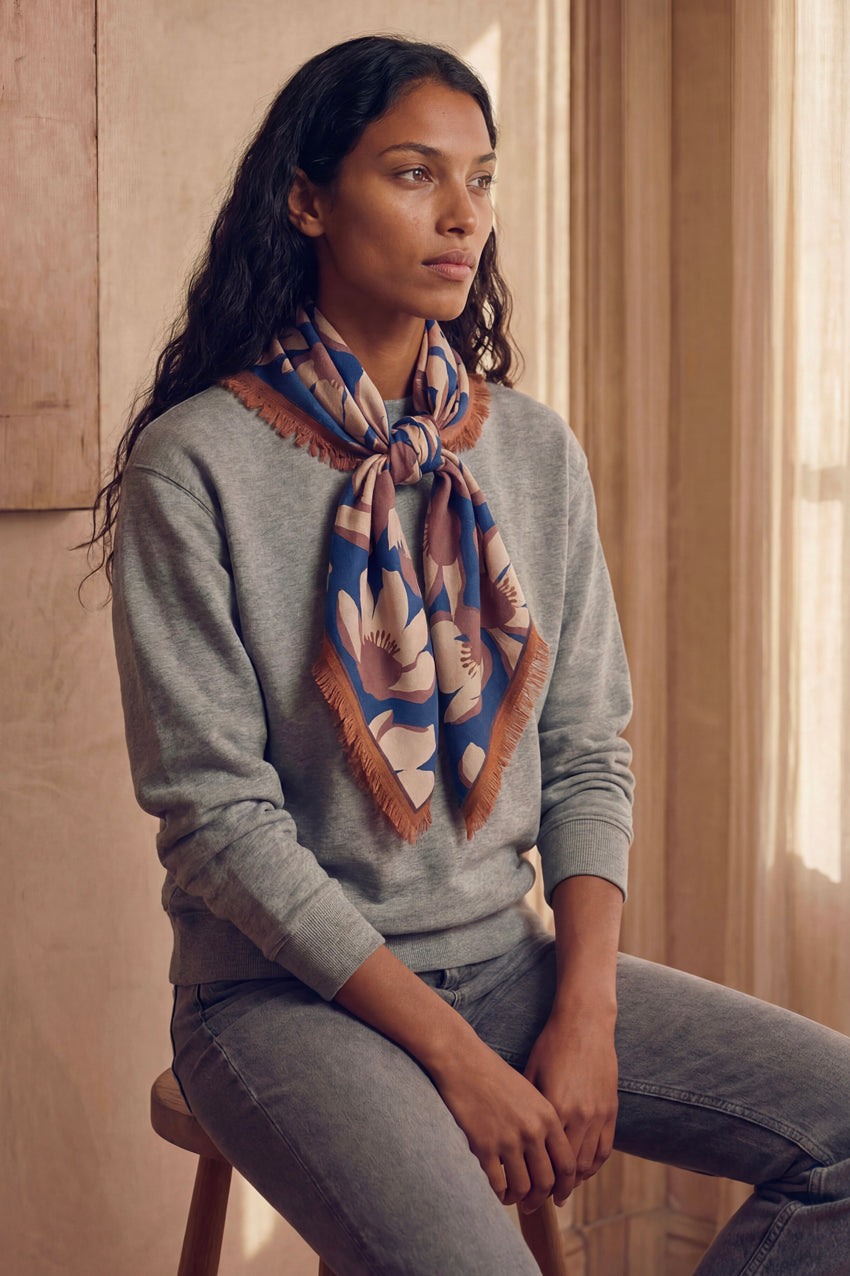 Foulard Laine Bouquet - Pearl
